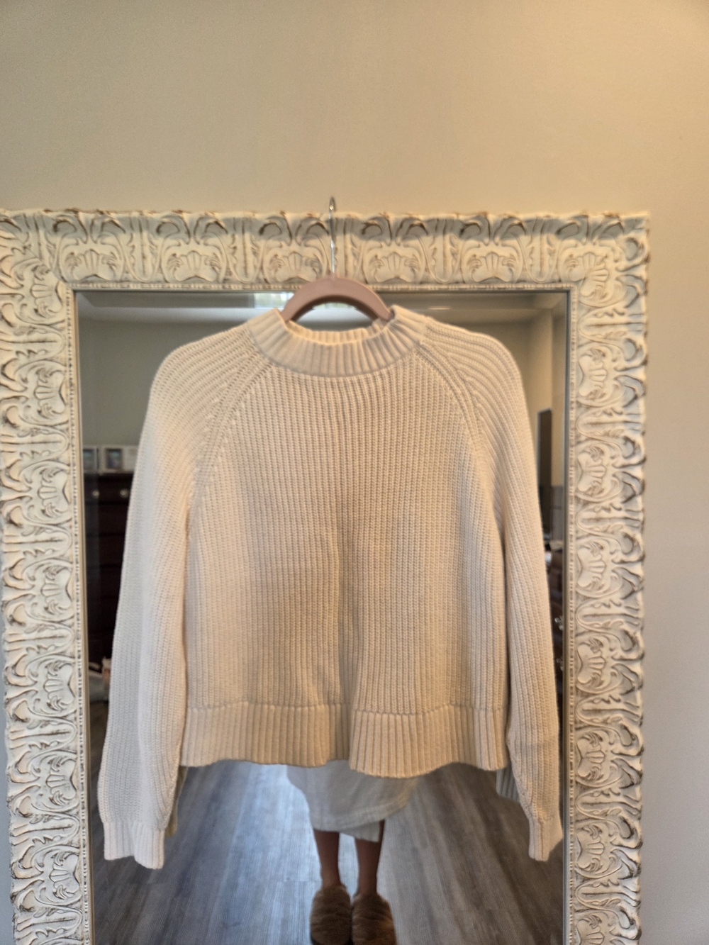 Old Navy Cream Mockneck Ribbed Sweater